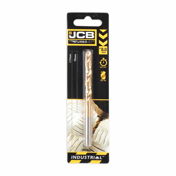 JCB Drill Bits JCB TurboJet 7 Point HSS Drill Bit 8 x 117 mm 5055803318789 - Buy Direct from Spare and Square