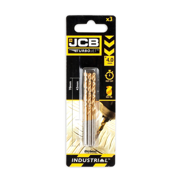 JCB Drill Bits JCB TutboJet 7 Point HSS Drill Bit 4 x 70 mm, Set of 3 5055803318703 - Buy Direct from Spare and Square