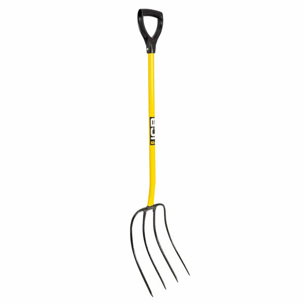 JCB Forks JCB Professional Manure Fork 4 Prong D Handle Heavy-Duty Steel JCBMF12 - Buy Direct from Spare and Square