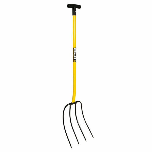JCB Forks JCB Professional Manure Fork 4 Prong T Handle Heavy-Duty Steel JCBMF11 - Buy Direct from Spare and Square