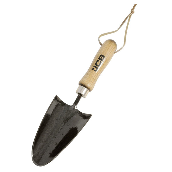 JCB Hand Tools JCB Heritage Hand Trowel, Heavy-Duty 80 x 170mm Steel Blade, Ash Wood Handle JCBHFT11 - Buy Direct from Spare and Square