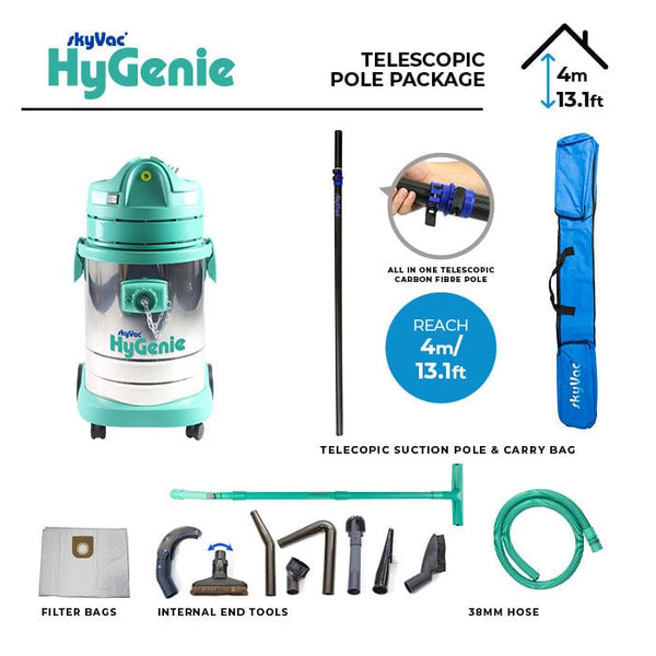 SkyVac Hygenie H Class High Reach Vacuum With Telescopic Suction Poles - Vacuum Cleaner