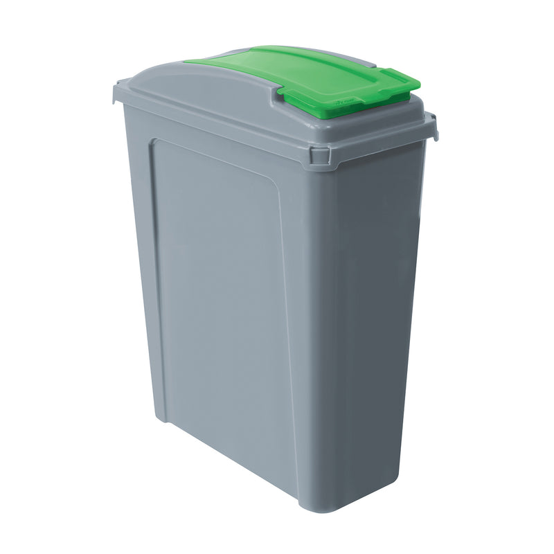 Eco Waste Recycling Bin 25 Litre With Green Lid