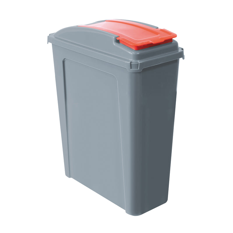 Eco Waste Recycling Bin 25 Litre With Red Lid