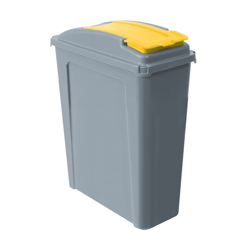 Eco Waste Recycling Bin 25 Litre With Yellow Lid