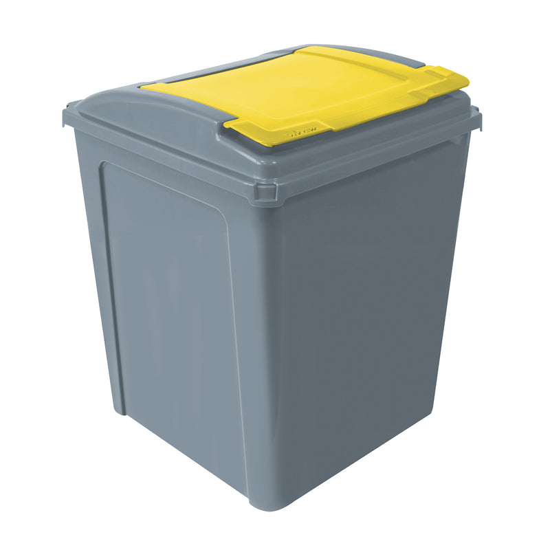 Eco Waste Recycling Bin 50 Litre With Yellow Lid