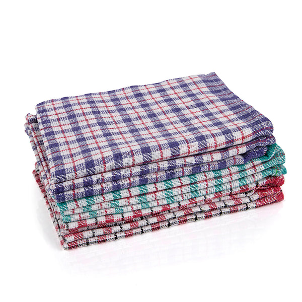Tea Towel Coloured Check 68x43cm - Assorted