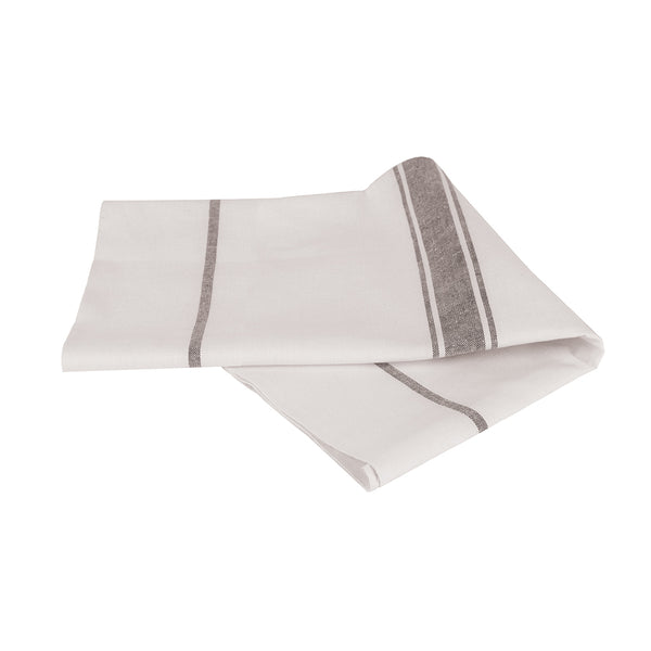 Tea Towel Glass Cloth Centre Stripe - Black