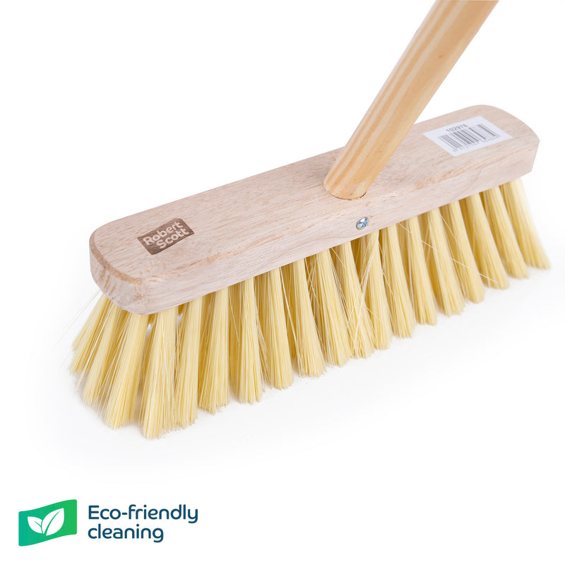 Wooden Flat Broom PVC Bristle 11.5" With 47" Handle