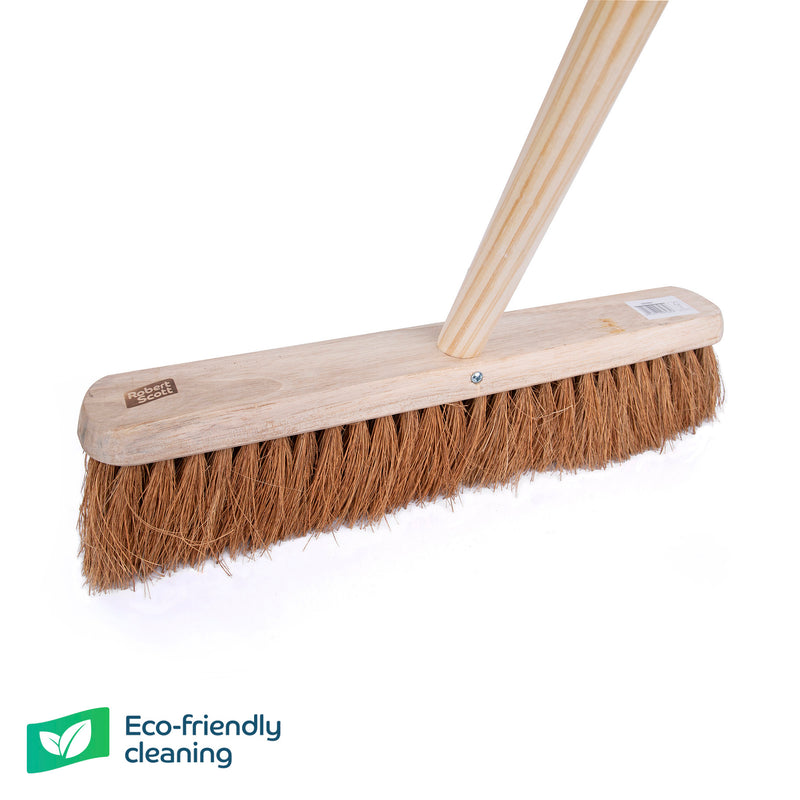 Wooden Platform Broom Soft Bristle 18" With 55" Handle