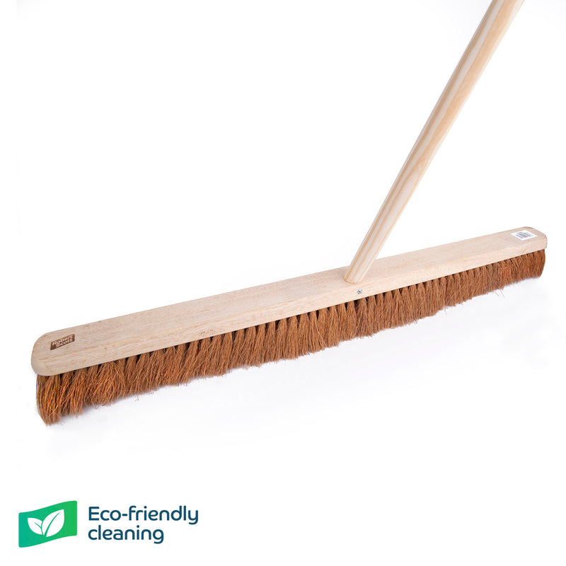 Wooden Platform Broom Soft Bristle 36" With 55" Handle