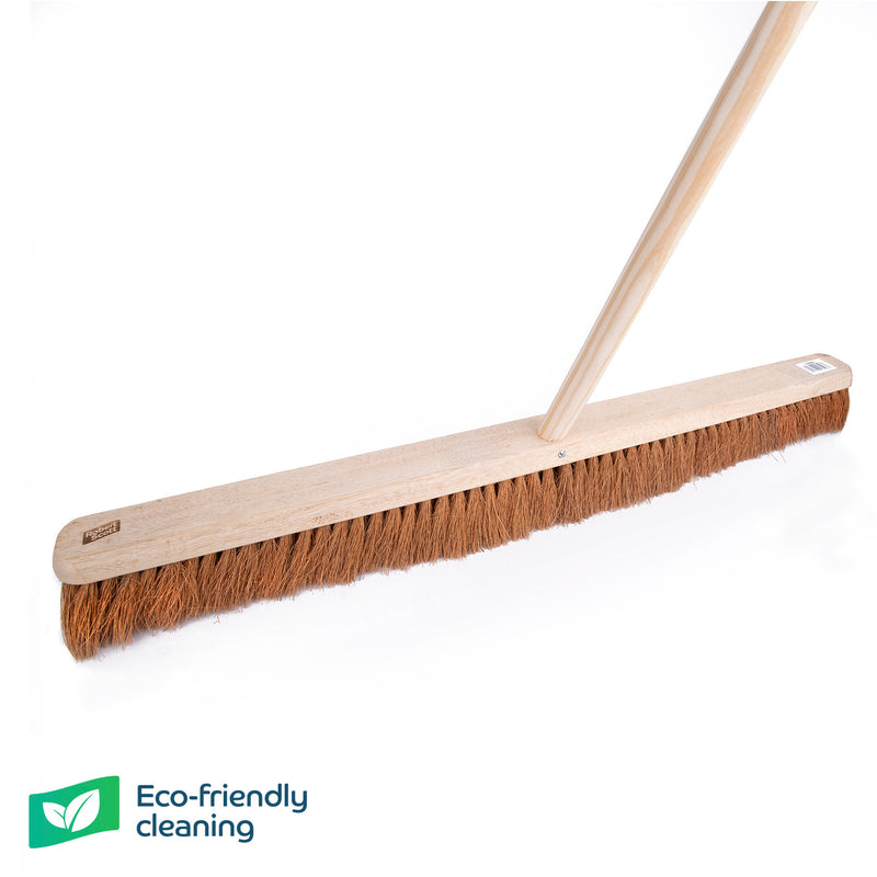 Wooden Platform Broom Soft Bristle 36" With 59" Handle