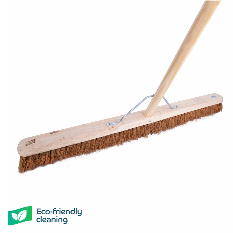 Wooden Platform Broom Soft Bristle 36" With Metal Stay & 55" Handle