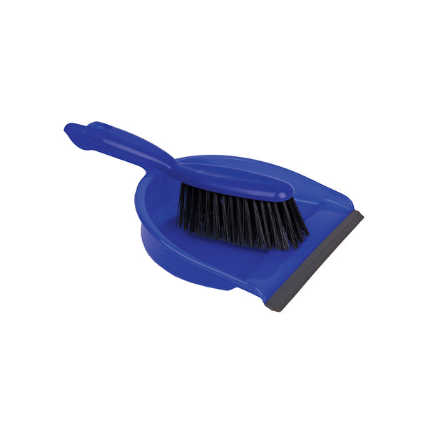Professional Dust Pan & Brush Set Stiff - Blue