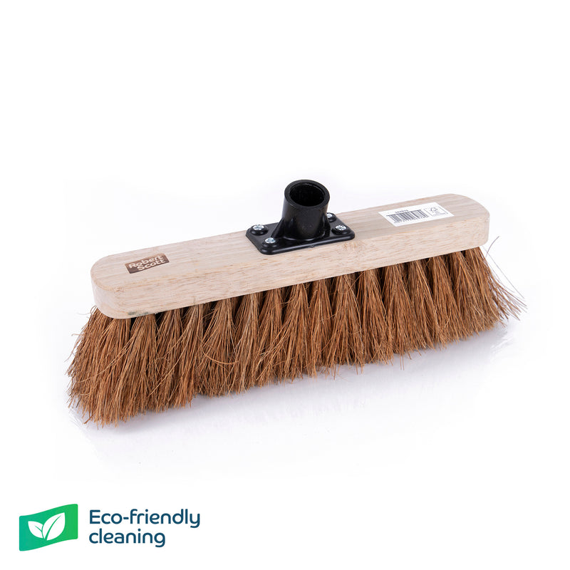 Wooden Flat Broom Only Soft Bristle & Push Fit Socket 11.5"