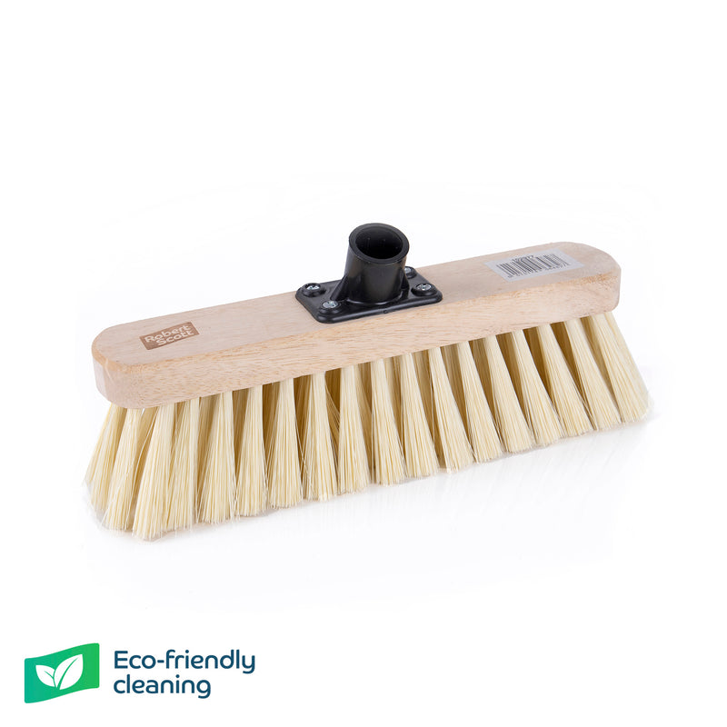 Wooden Broom Head PVC Bristle With Plastic Fitting 11.5"