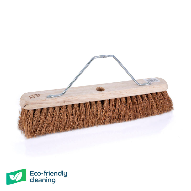 Wooden Platform Broom Only Soft Bristle With Hole & Metal Stay 18"