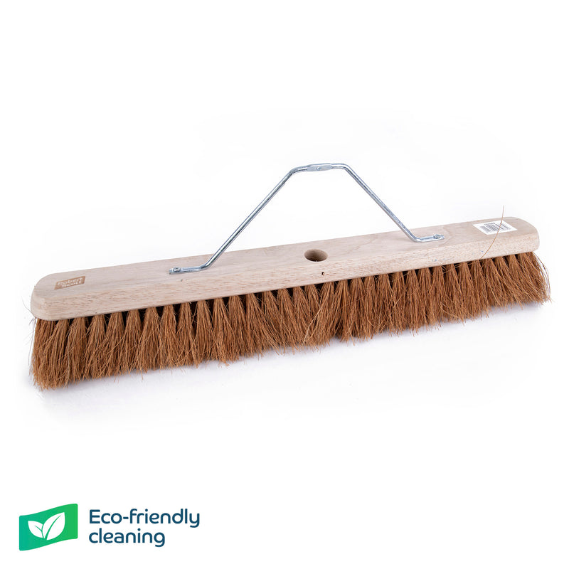 Wooden Platform Broom Only Soft Bristle With Hole & Metal Stay 24"