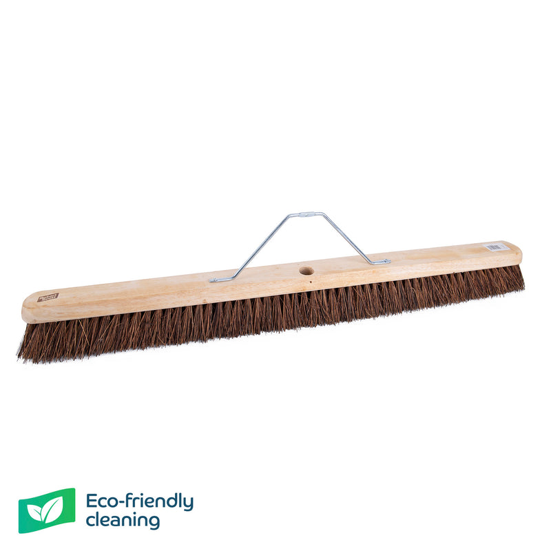 Wooden Platform Broom Only Stiff Bristle With Hole & Metal Stay 36"
