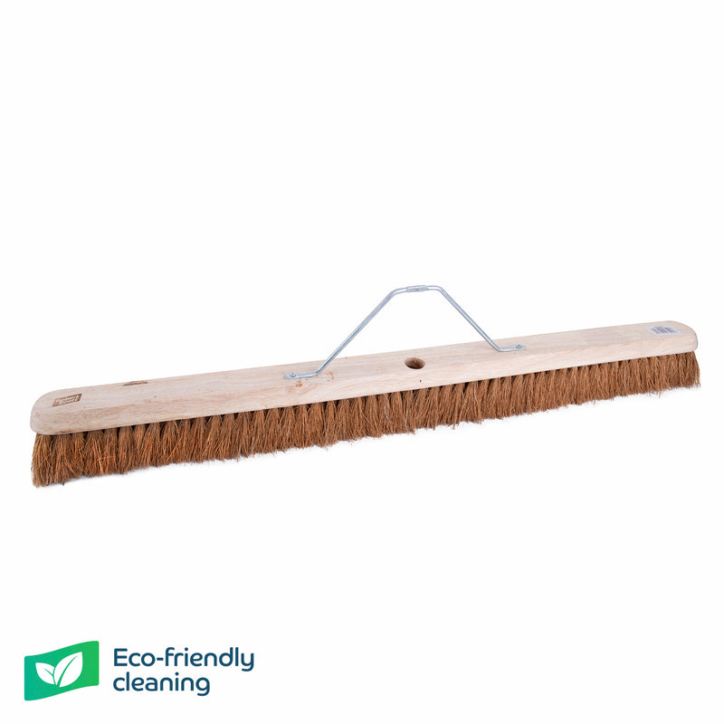 Wooden Platform Broom Only Soft Bristle With Hole & Metal Stay 36"
