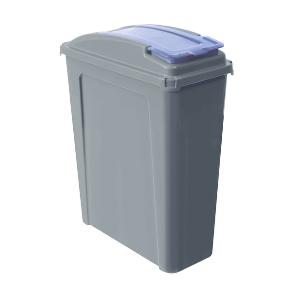 Eco Waste Recycling Bin With Coloured Lid 25 Litre - Blue