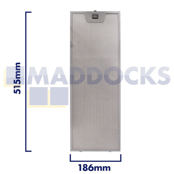 Universal 186mm x 515mm Wire Mesh Cooker Hood Filter