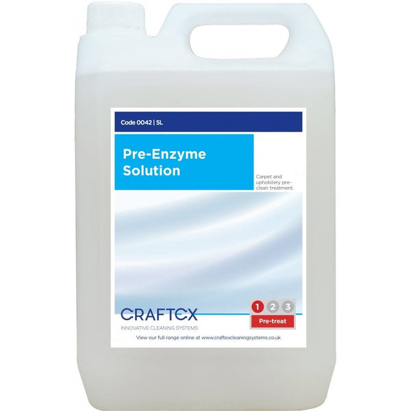 2San Cleaning Chemicals Craftex Pre-Enzyme Solution - 5 Litres - Pre Spray and Spot and Stain Remover 0042 - Buy Direct from Spare and Square
