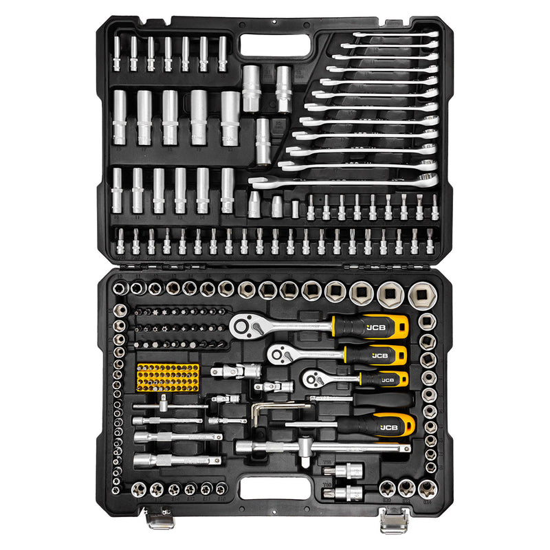 JCB 216 Piece Socket and Bit Set, Chrome Vanadium Steel