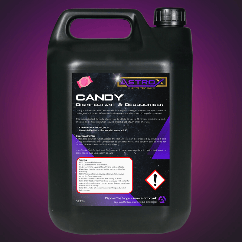 Astrox Cleaning Chemicals Astrox Candy Disinfectant and Deodouriser - 5 Litres 8BUBD15 - Buy Direct from Spare and Square