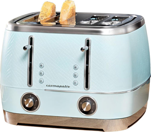 Beko Toasters Beko Cosmopolis 4 Slice Toaster Duck Egg Blue/Chrome 8690842246074 TAM8402T - Buy Direct from Spare and Square