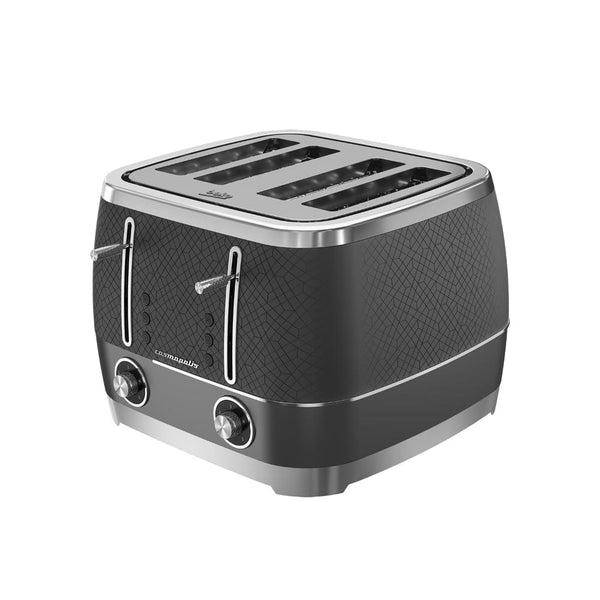 Beko Toasters Beko Cosmopolis 4 Slice Toaster Grey/Chrome 8690842402777 TAM8402G - Buy Direct from Spare and Square