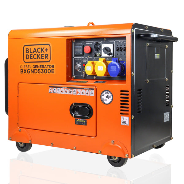 Black and Decker Generator Black & Decker 5.3kW / 6.6kVA Electric-Start Silenced Diesel Generator - BXGND5300E BXGND5300E - Buy Direct from Spare and Square