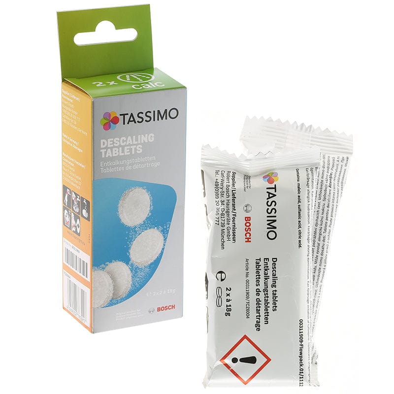 Bosch Descaler Genuine Bosch Tassimo Descaling Tablets - Pack Of 4 Tablets - TCZ6004 311909 - Buy Direct from Spare and Square