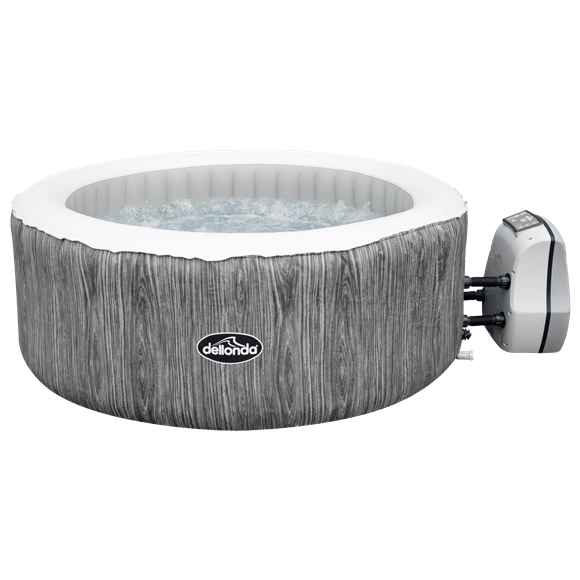 Dellonda Hot Tub Dellonda 4 to 6 Person Inflatable Hot Tub With Smart Pump - Wood Effect DL89 - Buy Direct from Spare and Square