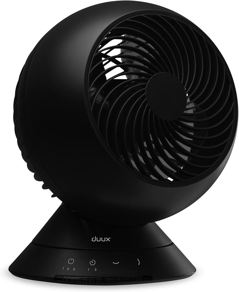 Duux Fan Duux Black Globe Table Fan - Quiet, Powerful and Stylish Fan 8716164992595 DXCF07UK - Buy Direct from Spare and Square