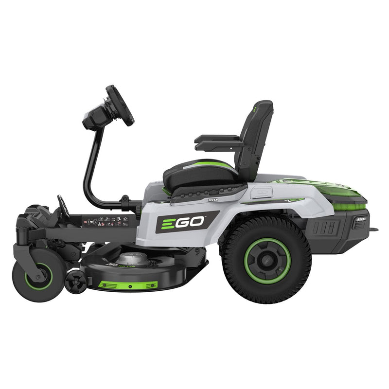 EGO Lawnmower EGO NEW - Z6 Zero-Turn 107cm Pressed steel deck (side discharge, with mulching plug) Steering Wheel Version c/w Charger 4894863100665 ZT4201E-S - Buy Direct from Spare and Square
