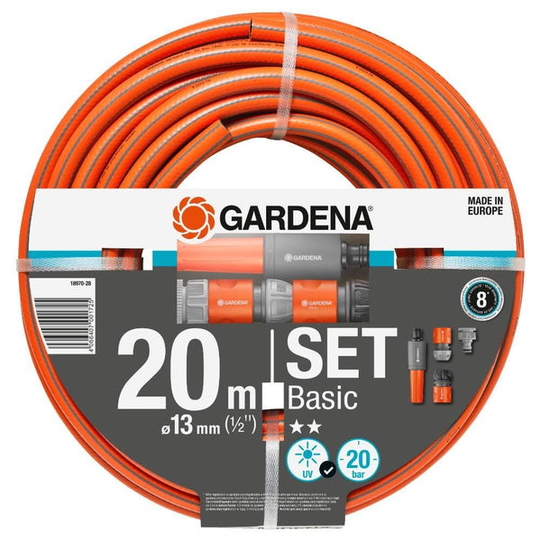 Gardena Garden Tools Gardena 20M Basic Hose Set 4066407001725 18970-28 - Buy Direct from Spare and Square