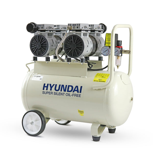 Hyundai Air Compressor Hyundai 50 Litre Low Noise, Oil Free, 100 PSI Electric Air Compressor - HY27550 5056275759230 HY27550 - Buy Direct from Spare and Square