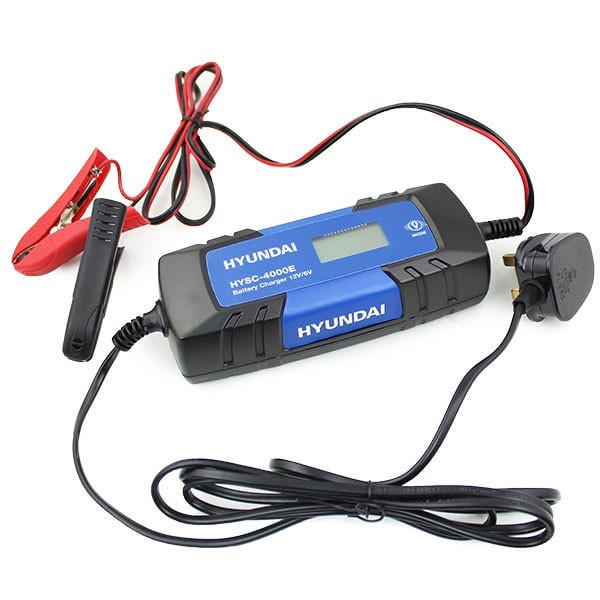 Hyundai Battery Maintenance Hyundai 4 Amp SMART Battery Charger 6v /12v | HYSC-4000E 600231977104 HYSC-4000E - Buy Direct from Spare and Square