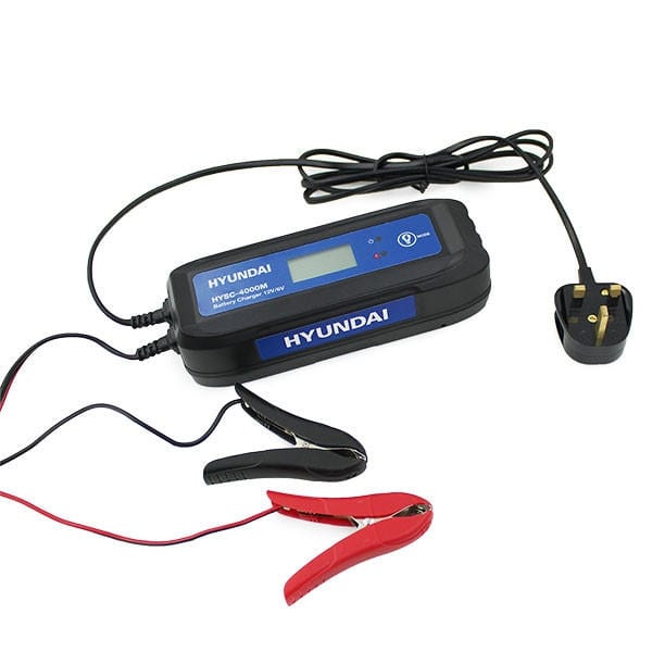 Hyundai Battery Maintenance Hyundai 4AMP Smart Car Battery Charger - 6v/12v 1.2-130Ah 600231977159 HYSC-4000M - Buy Direct from Spare and Square