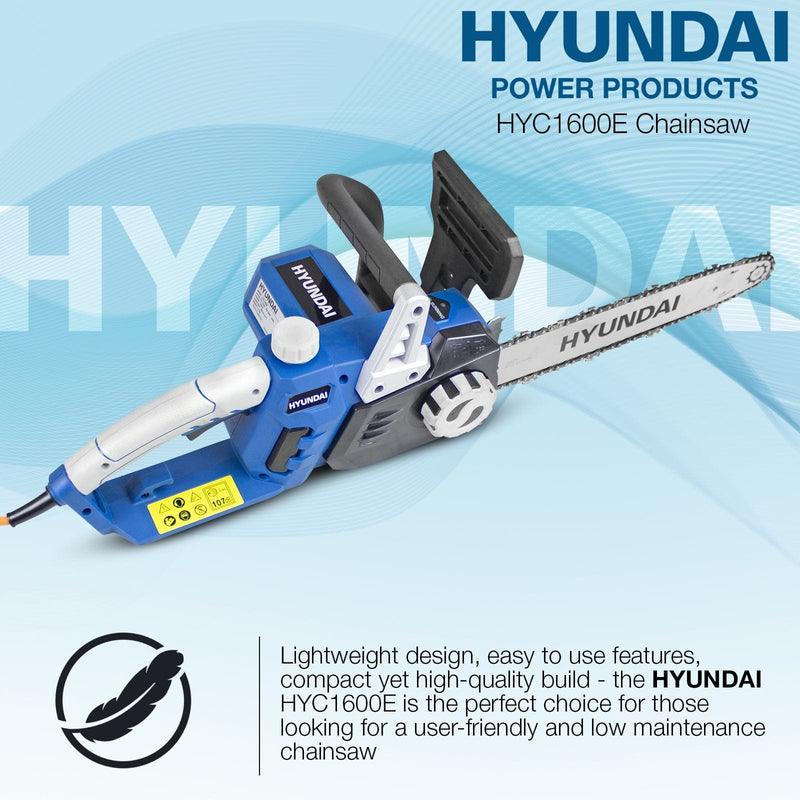 Hyundai Chainsaw Hyundai 1600W / 230V 14" Bar Electric Chainsaw - HYC1600E 5056275756109 HYC1600E - Buy Direct from Spare and Square