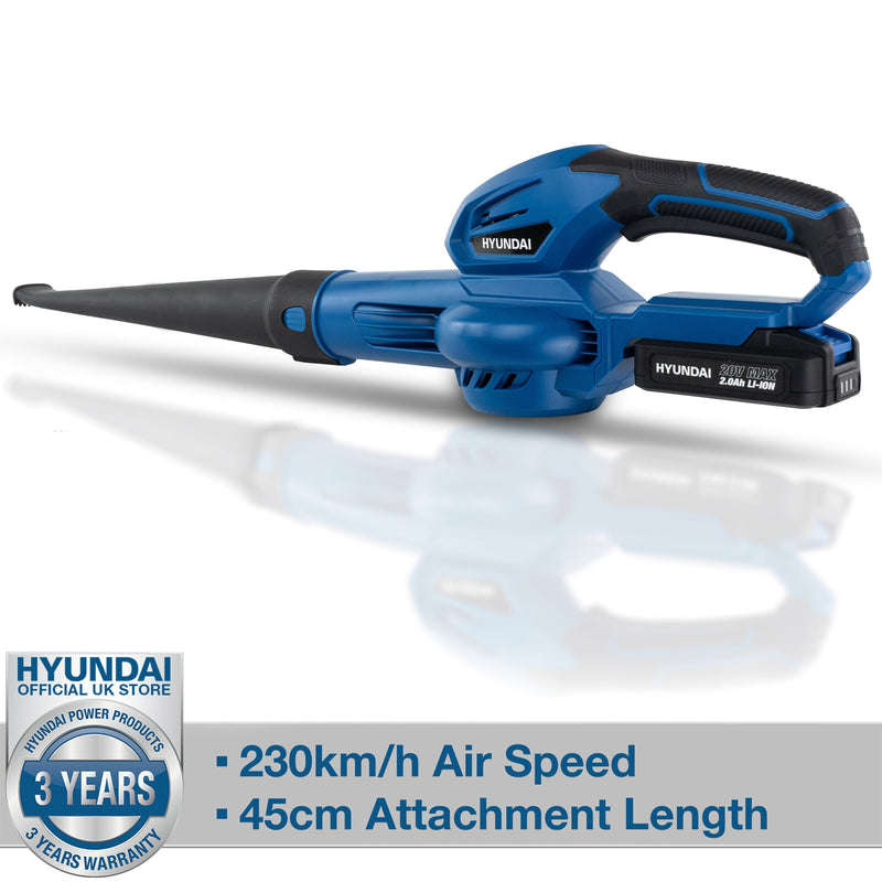 Hyundai Garden Vacuum Hyundai Cordless 20v Lithium-ion Battery Leaf Blower - Cordless Leaf Blower - HY2189 5059608234411 HY2189 - Buy Direct from Spare and Square