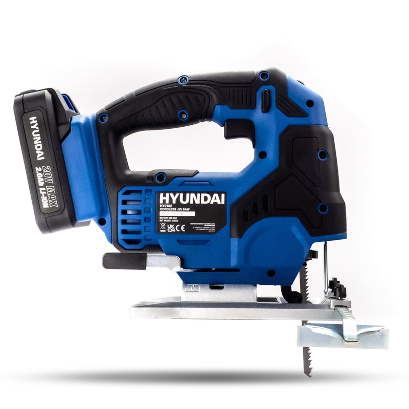 Hyundai Jigsaw Hyundai Cordless Jigsaw - 20v Max Range - Upto 40 mins Run Time 5059608234893 HY2182 - Buy Direct from Spare and Square