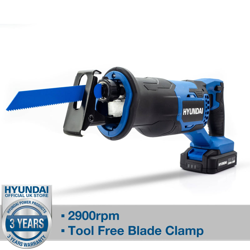 Hyundai Reciprocating Saw Hyundai Cordless Reciprocating Saw - 20v Max Range - Upto 40 mins Run Time 5059608234886 HY2181 - Buy Direct from Spare and Square