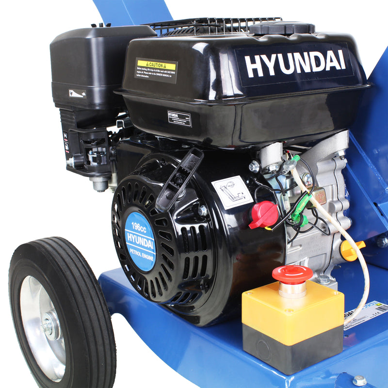 Hyundai Wood Chipper Hyundai 196cc Petrol Powered Wood Chipper Shredder - HYCH6560 5056275717810 HYCH6560 - Buy Direct from Spare and Square