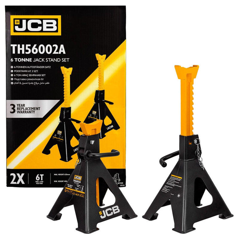 JCB Axle Stands JCB 6 Tonne Automotive Ratchet Axle Stand Set JCB-TH56002A - Buy Direct from Spare and Square