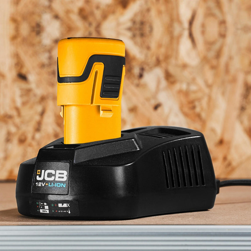 JCB Battery JCB 12V 2.0Ah Lithium-ion Battery and 12V Charger 21-12BTFC - Buy Direct from Spare and Square