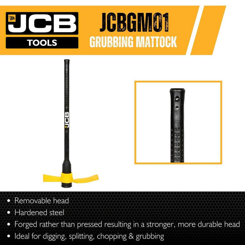 JCB Cutters JCB 5lb Grubbing Mattock 85mm and 55mm Cutter, Heavy-Duty Steel Blade JCBGM01 - Buy Direct from Spare and Square