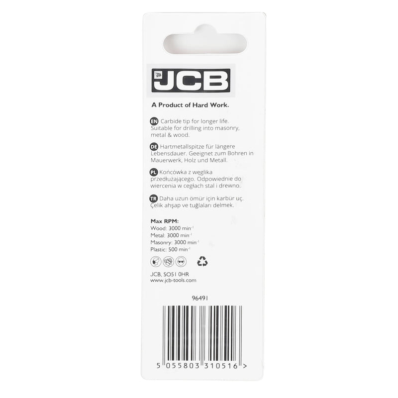 JCB Drill Bits JCB Multi Purpose Drill Bit 3 x 70mm 5055803310516 - Buy Direct from Spare and Square