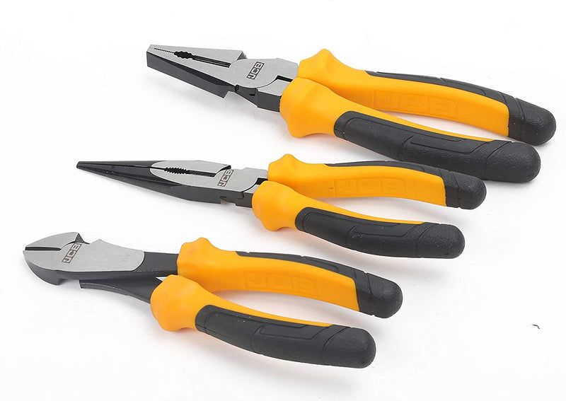 JCB Drill Bits JCB Tools 3 Piece Plier Set, Heavy-Duty Steel Hand Tools JCB-3PC-P - Buy Direct from Spare and Square